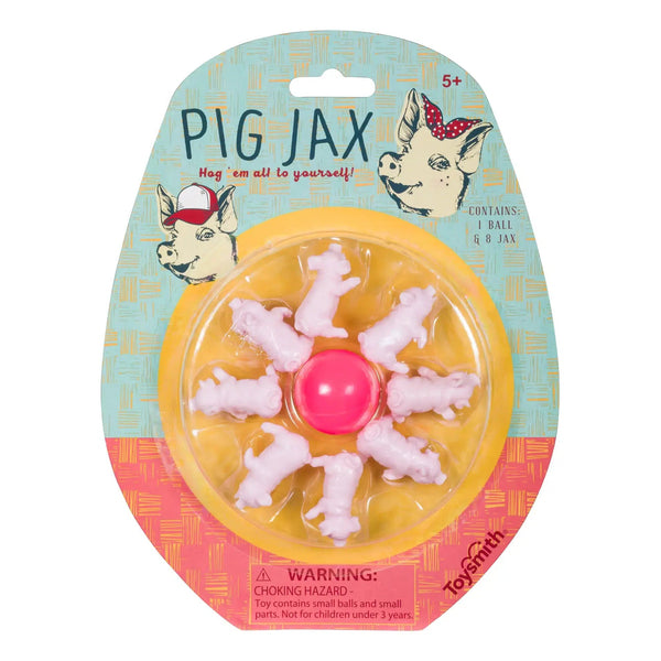 Front view of Pig Jax in its packaging.