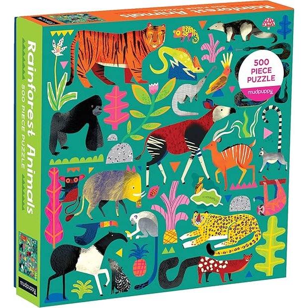 Rainforest Animals 500 Piece Family Puzzle-Puzzles-Texas Bookman-Yellow Springs Toy Company