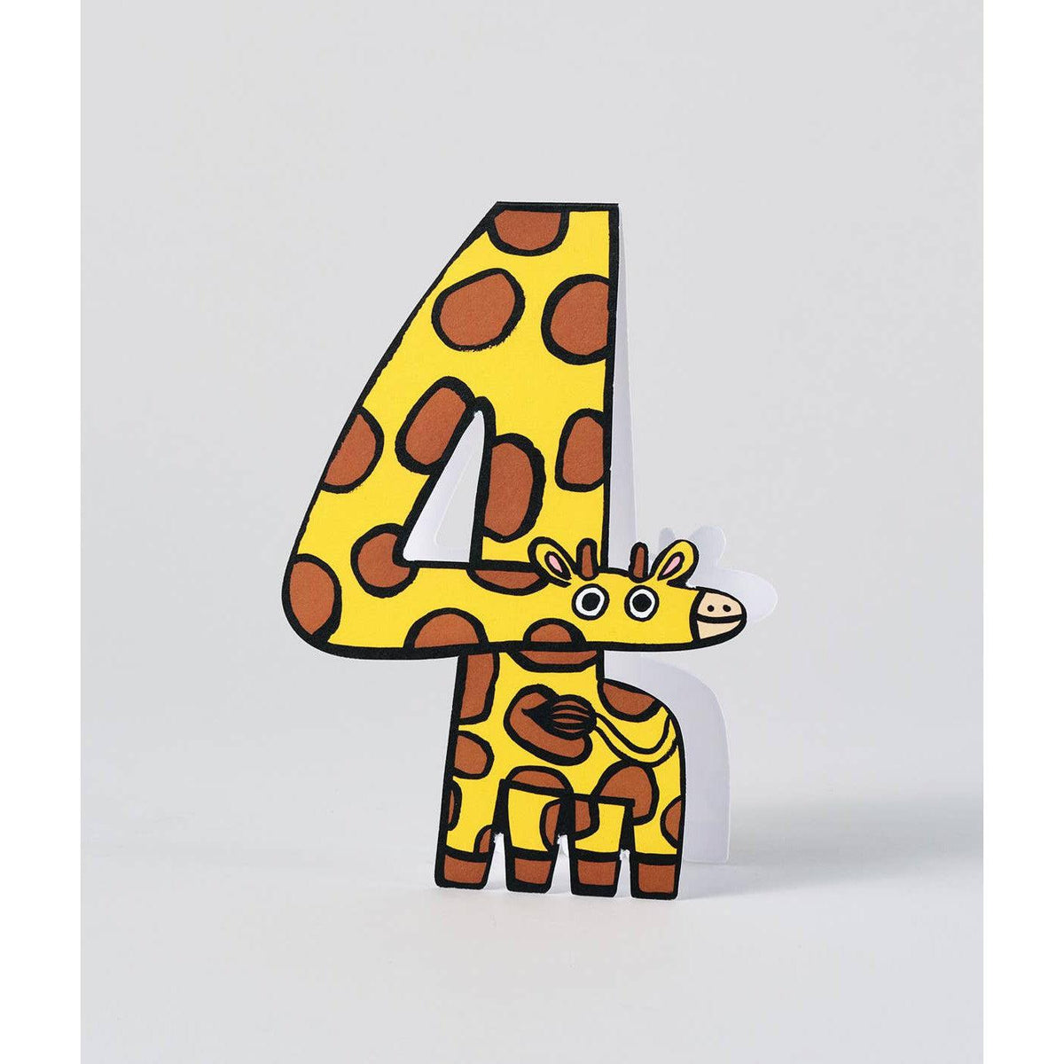 &#39;Giraffe 4th Birthday&#39; Kid&#39;s Birthday Number Card-Stationery-Wrap-Yellow Springs Toy Company