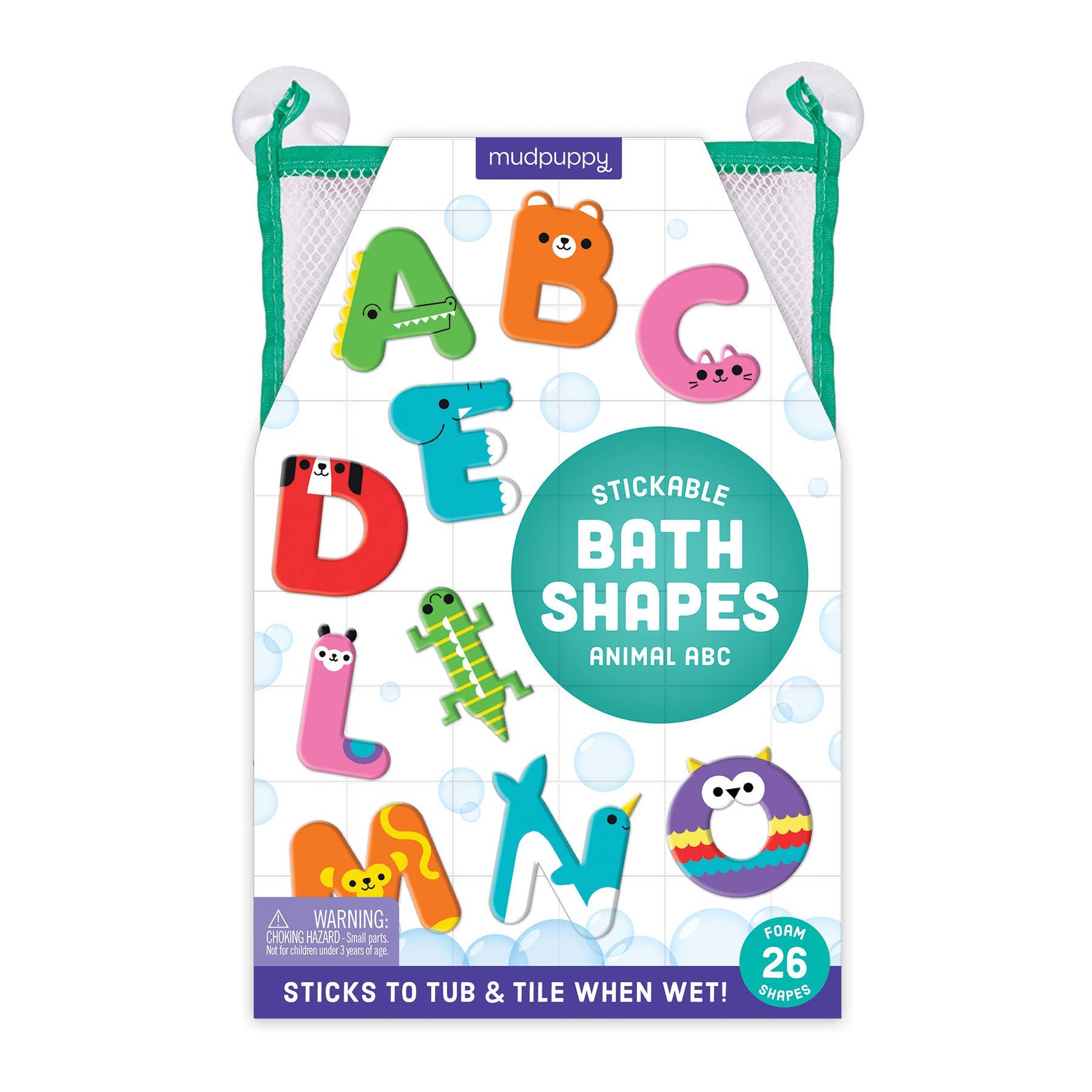 Animal ABC Stickable Foam Bath Shapes-Chronicle Books-Yellow Springs Toy Company