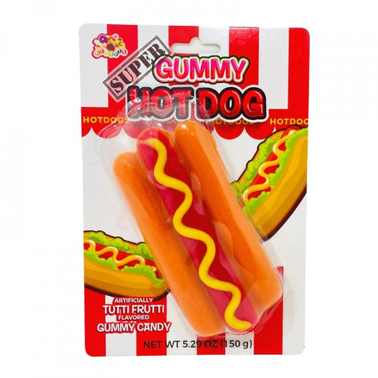 Albert's Super Gummy Hot Dog, 5.29oz, 12ct-Grandpa Joe's Candy Shop-Yellow Springs Toy Company