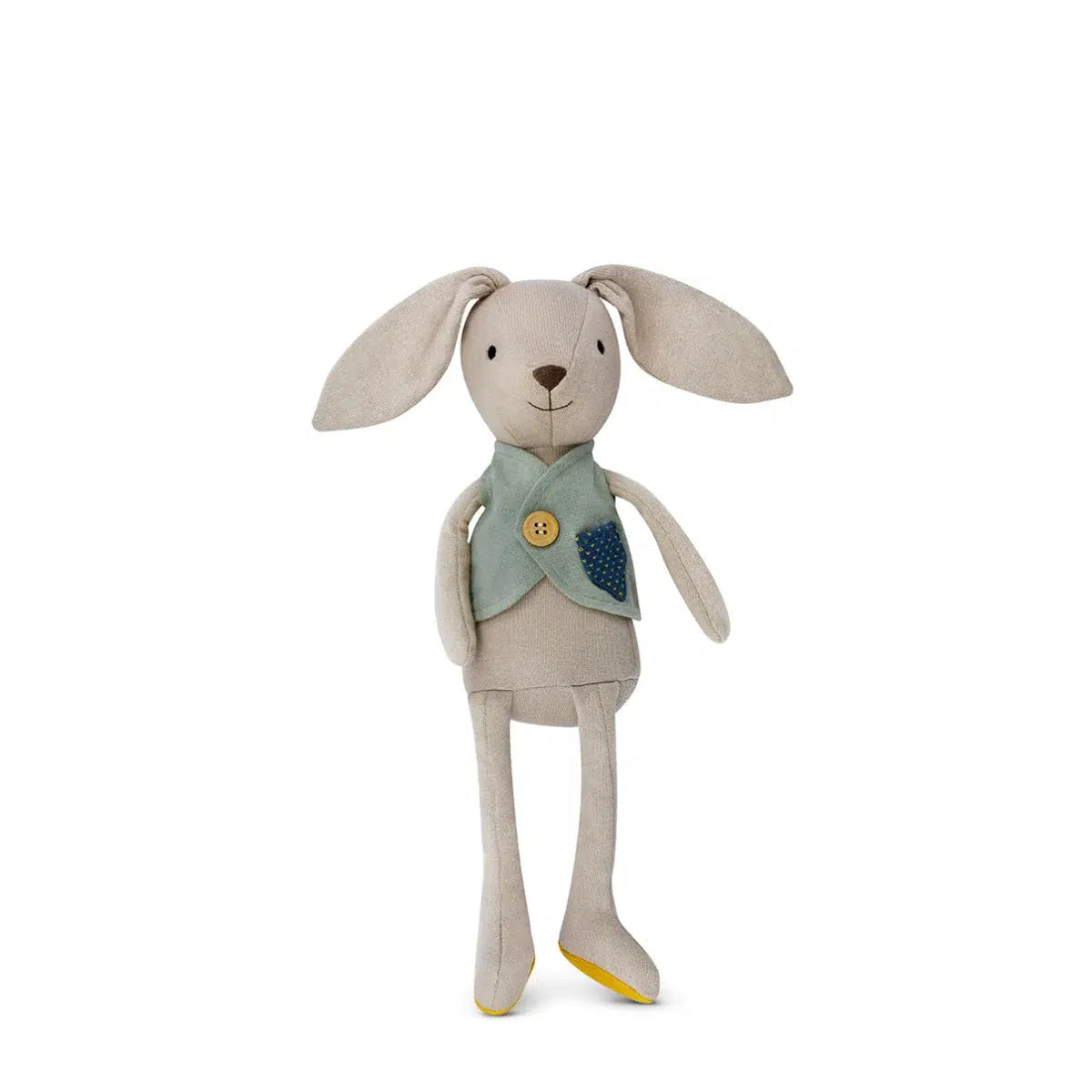 Front view of Knit Bunny Plush-Luca standing.