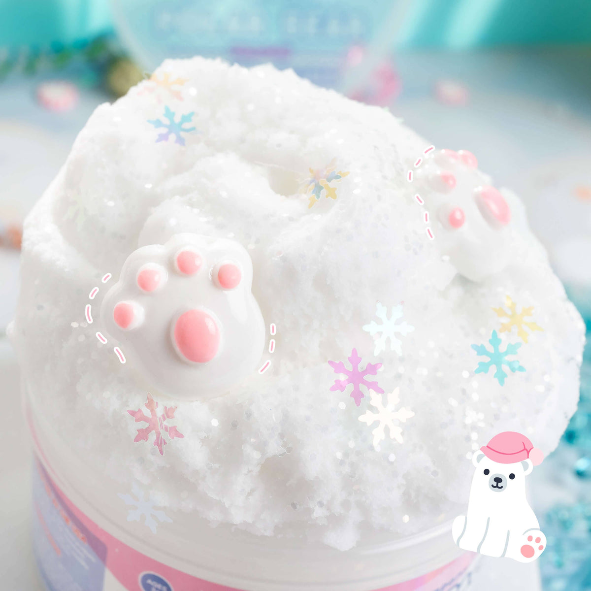 Polar Bear Tracks Cloud Slime (4pcs/case)-Kawaii Slime Company-Yellow Springs Toy Company