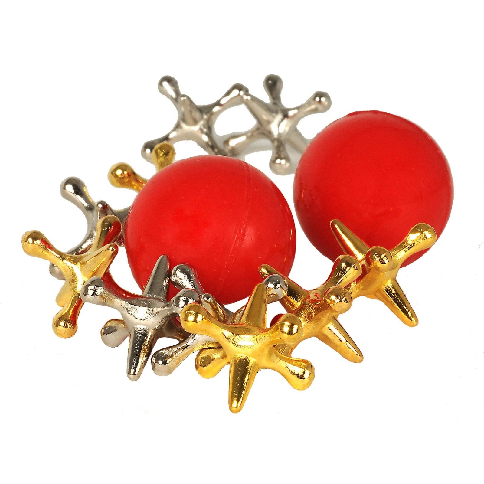 Old-Fashioned Metal Jacks in a Wooden Box-Games-Wood Expressions-Yellow Springs Toy Company