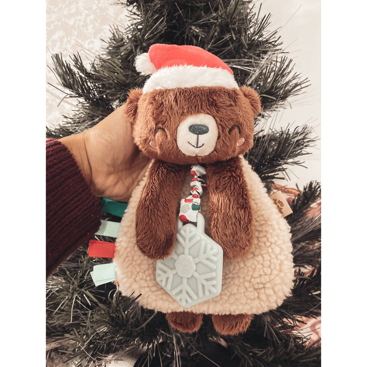 Lovey Plush + Teether Toy - Holiday Bear-Infant &amp; Toddler-Yellow Springs Toy Company