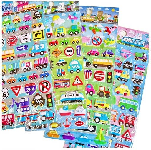 Car Truck Train Assorted Stickers-12-BCmini-Yellow Springs Toy Company