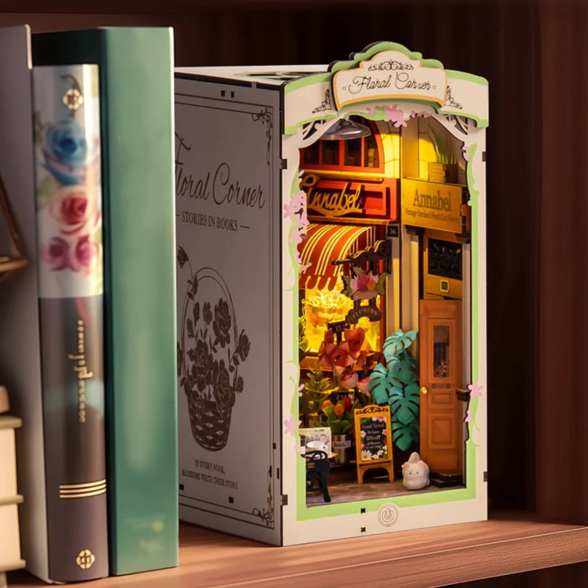 DIY Book Nook Kit: Floral Corner with Dust Cover-Hands Craft-Yellow Springs Toy Company