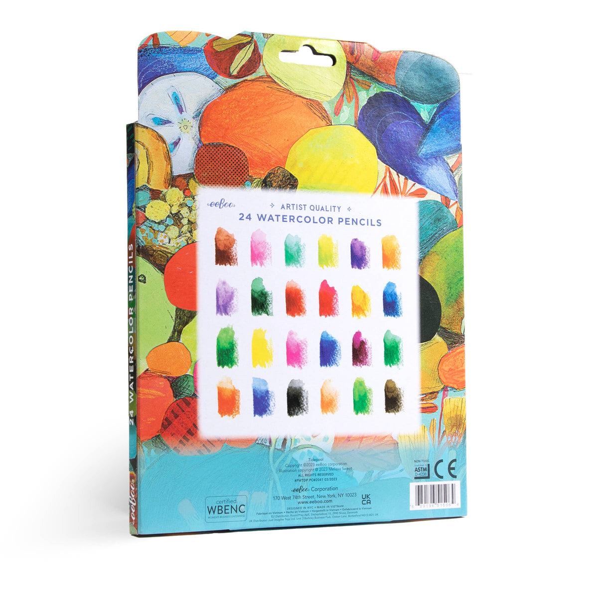 Tidepool 24 Watercolor Pencils-eeBoo-Yellow Springs Toy Company