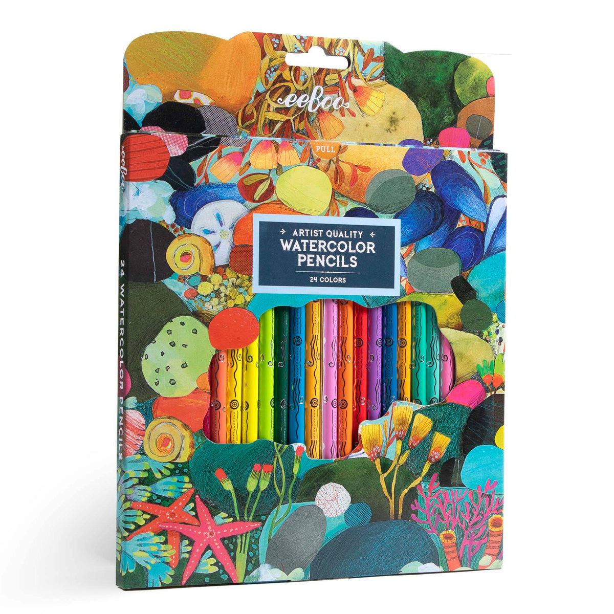 Tidepool 24 Watercolor Pencils-eeBoo-Yellow Springs Toy Company