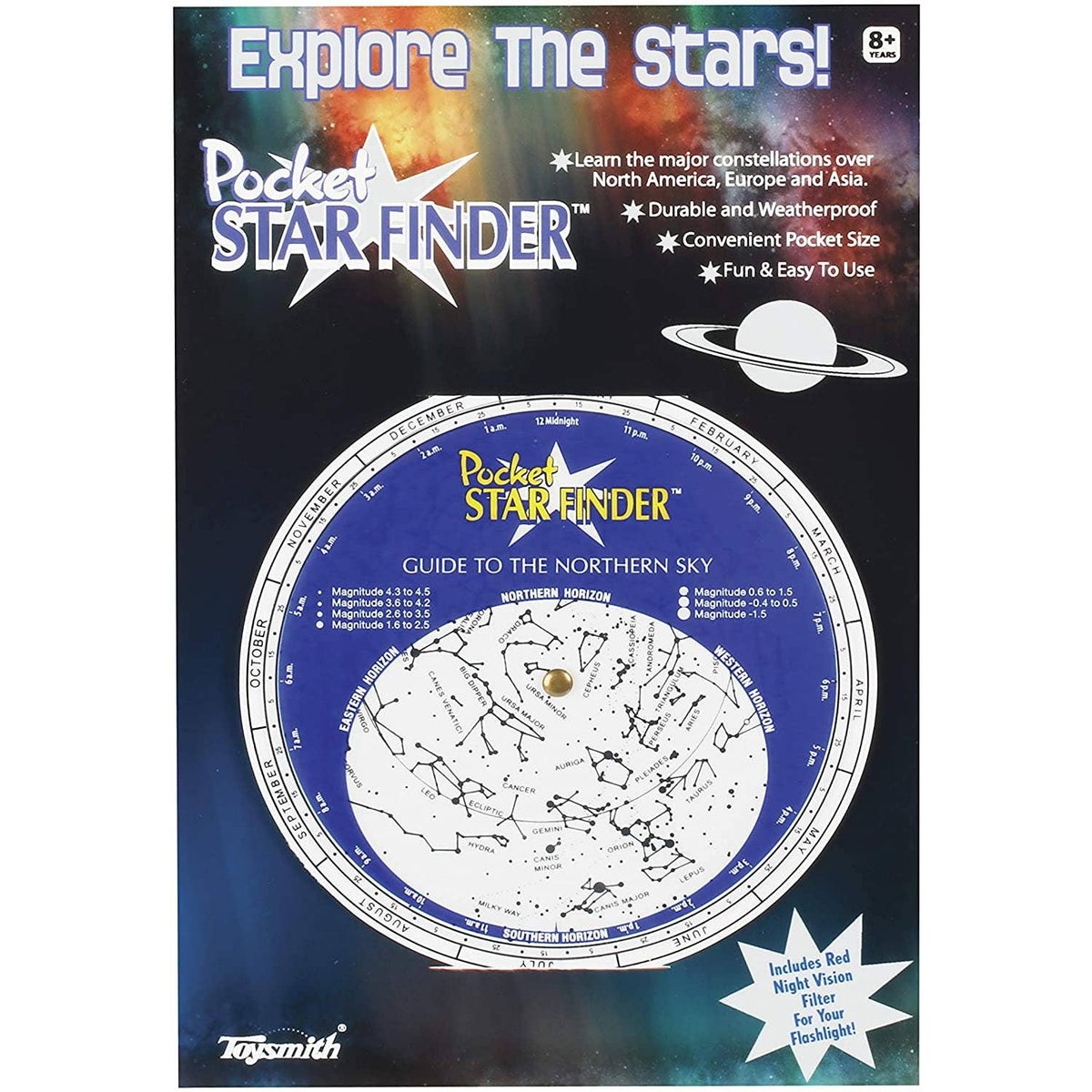 Pocket Star Finder, Travel size, Use with Flashlight, STEM-Toysmith-Yellow Springs Toy Company