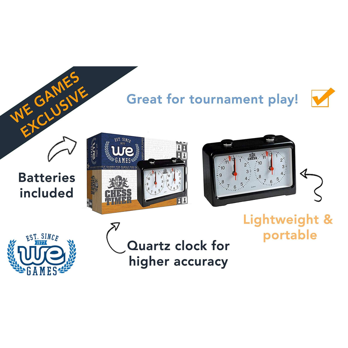 Quartz Analog Chess Timer-Games-Wood Expressions-Yellow Springs Toy Company