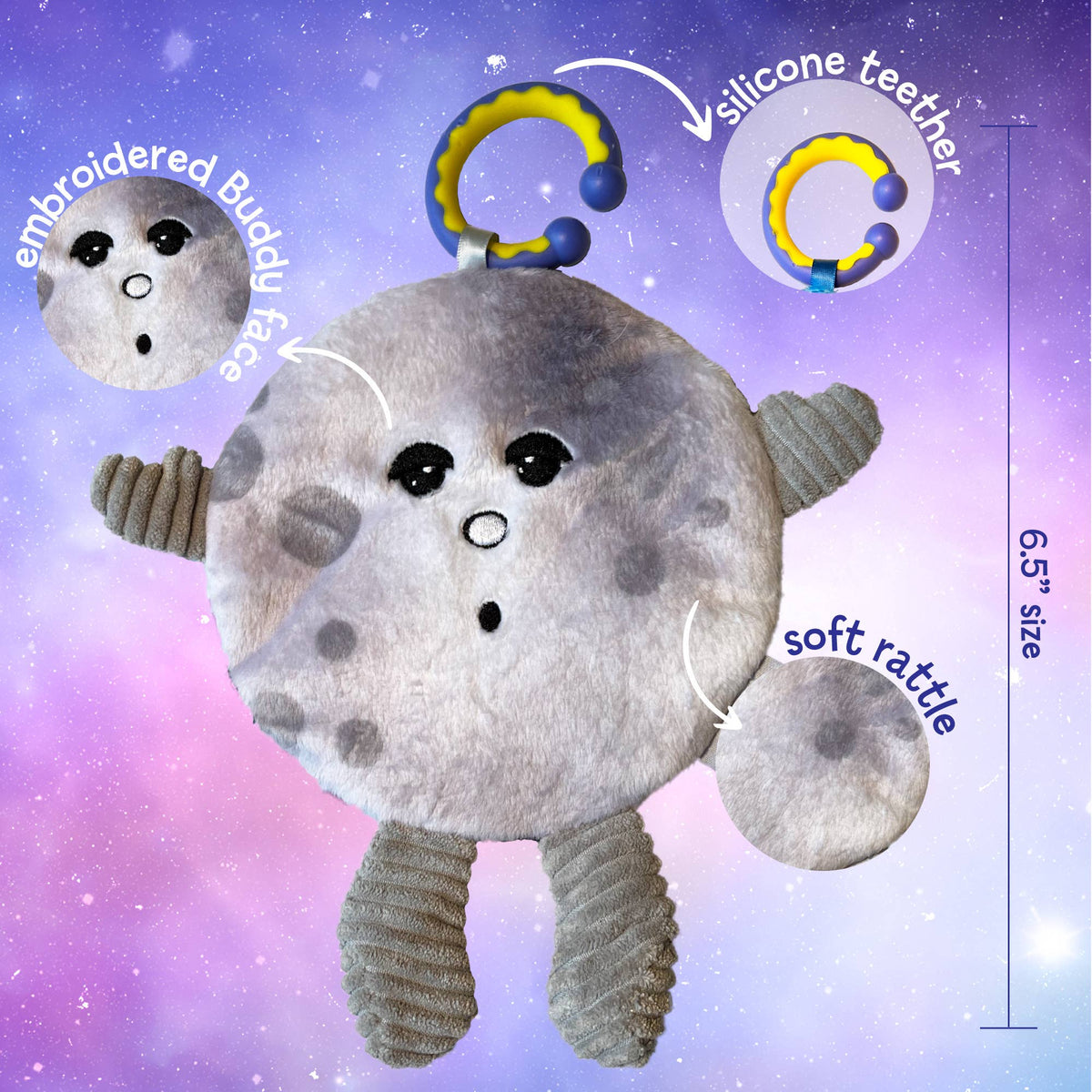 Front view of a poster showing all the details about the Crunch Bunch Moon and the moon itself.