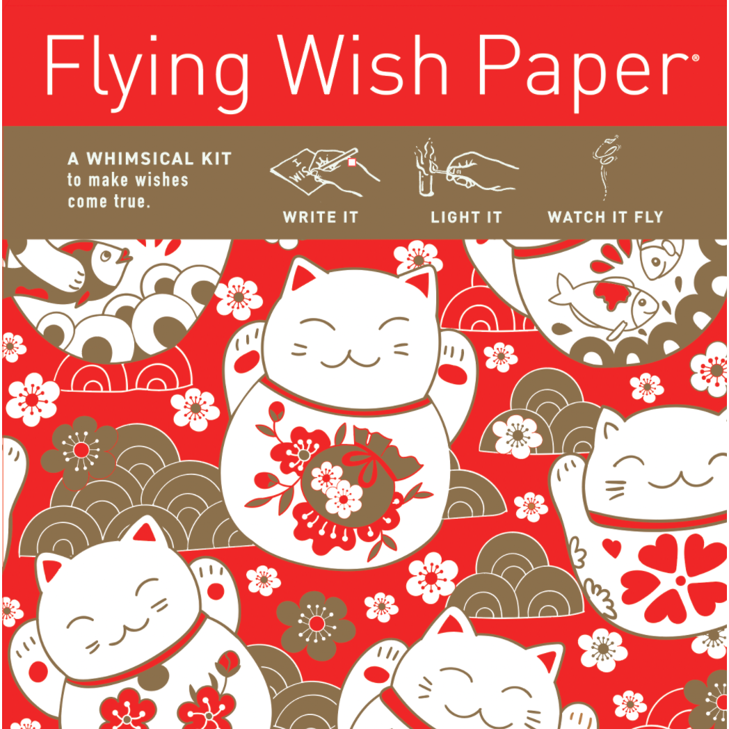 LUCKY CAT / Mini kit with 15 Wishes + Accessories-FLYING WISH PAPER-Yellow Springs Toy Company