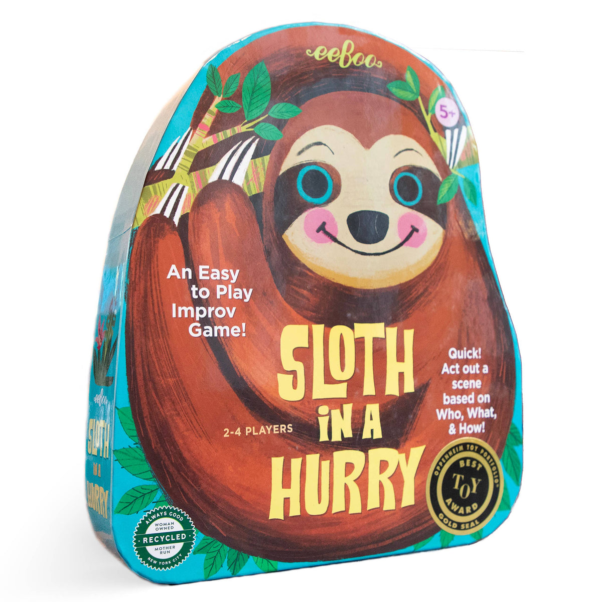 Sloth in a Hurry Shaped Box Spinner Game-eeBoo-Yellow Springs Toy Company