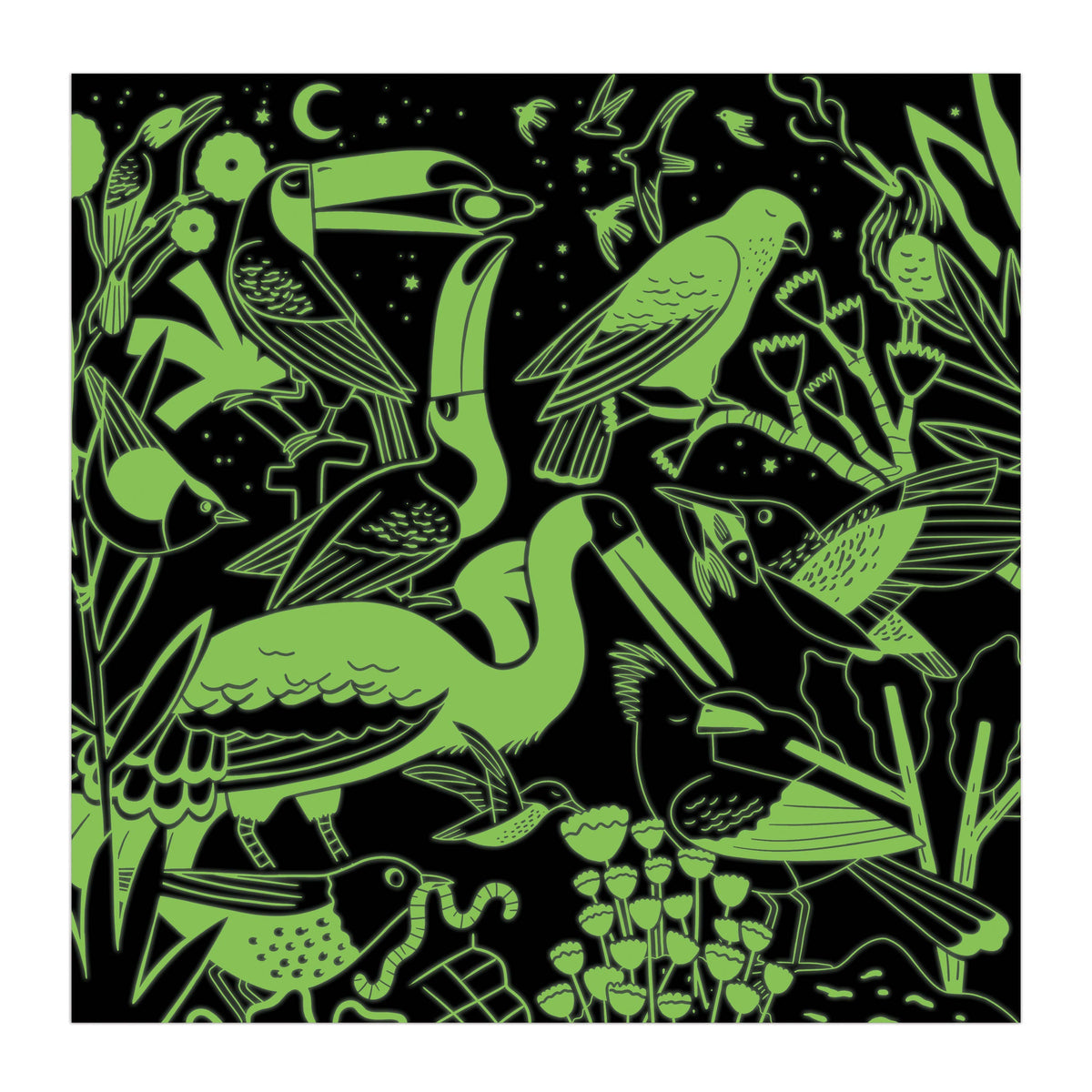 Birds Illuminated 500 Piece Glow in the Dark Puzzle-Chronicle Books-Yellow Springs Toy Company