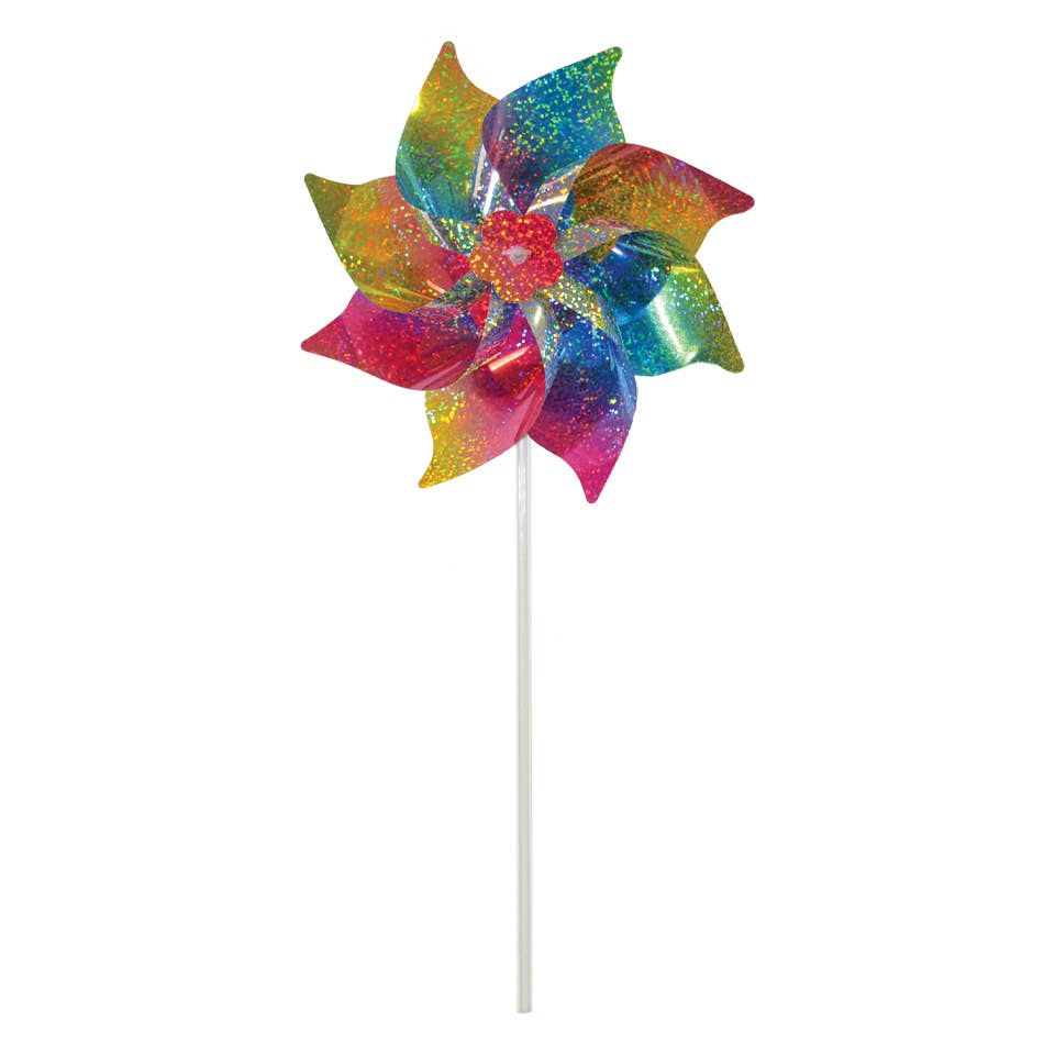 Rainbow Whirl Mylar Pinwheels - 8PC-In the Breeze, LLC.-Yellow Springs Toy Company