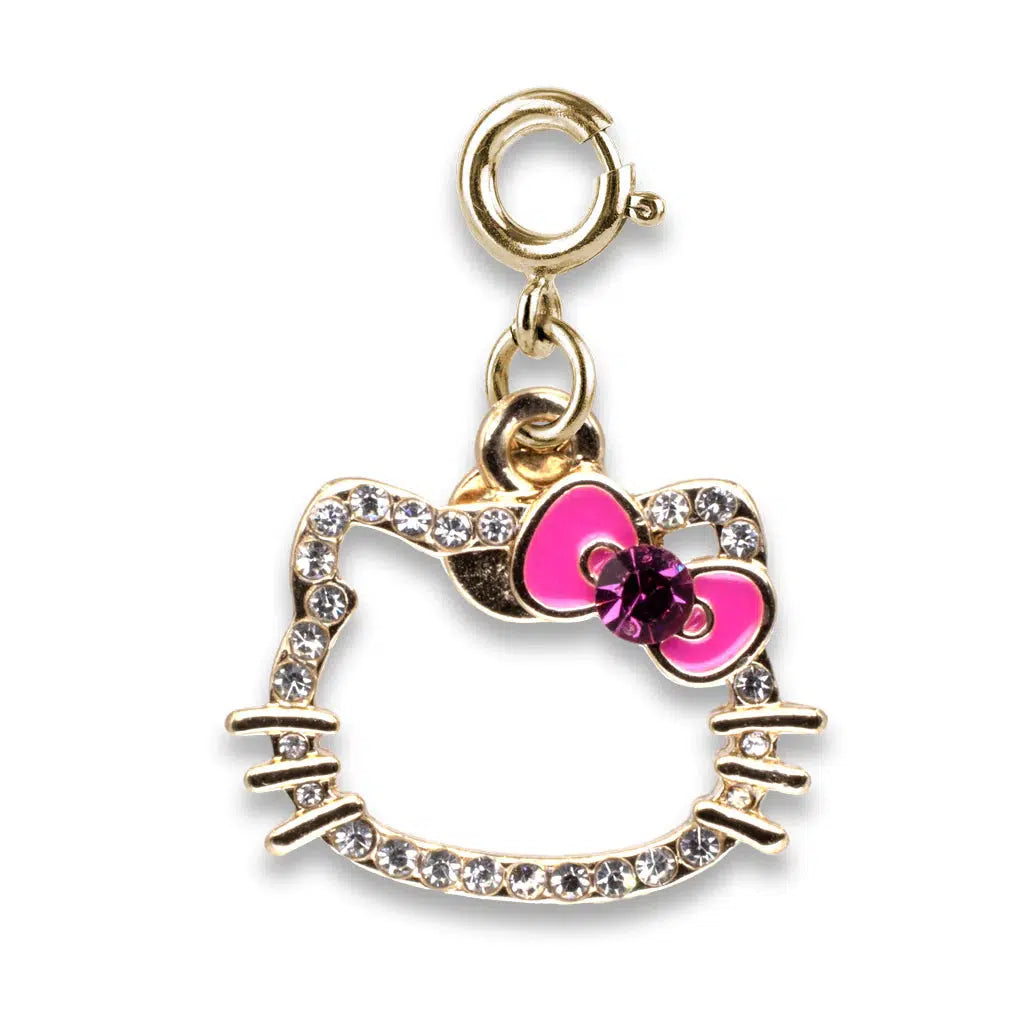 Front view of the Hello Kitty Silhouette charm against a white bacjground.