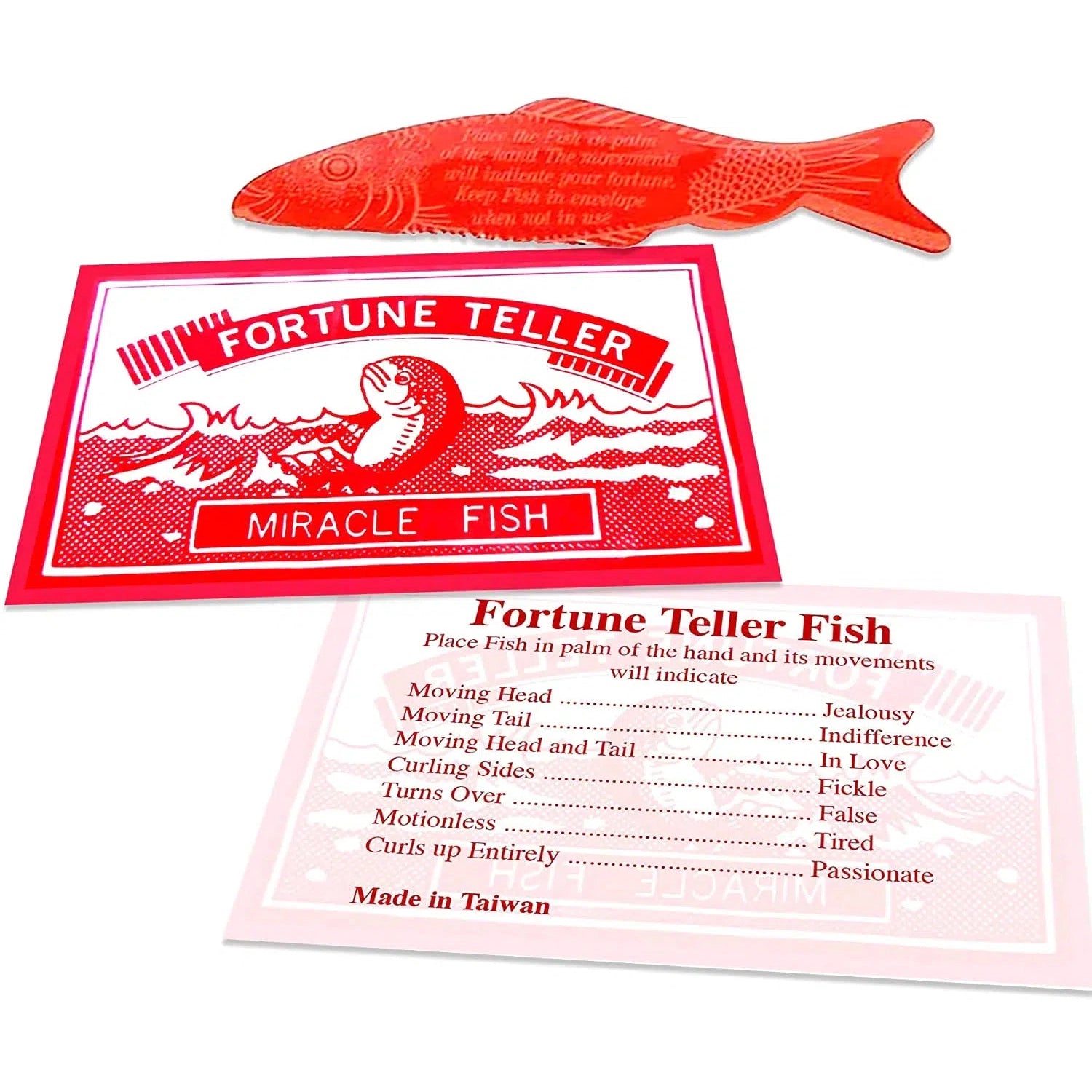 Front view of the package for a fortune fish.