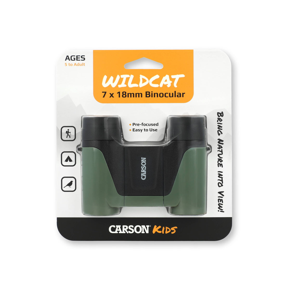 Wildcat™ 7x18mm Focus Free Binoculars for Kids, Great Optics-Carson-Yellow Springs Toy Company