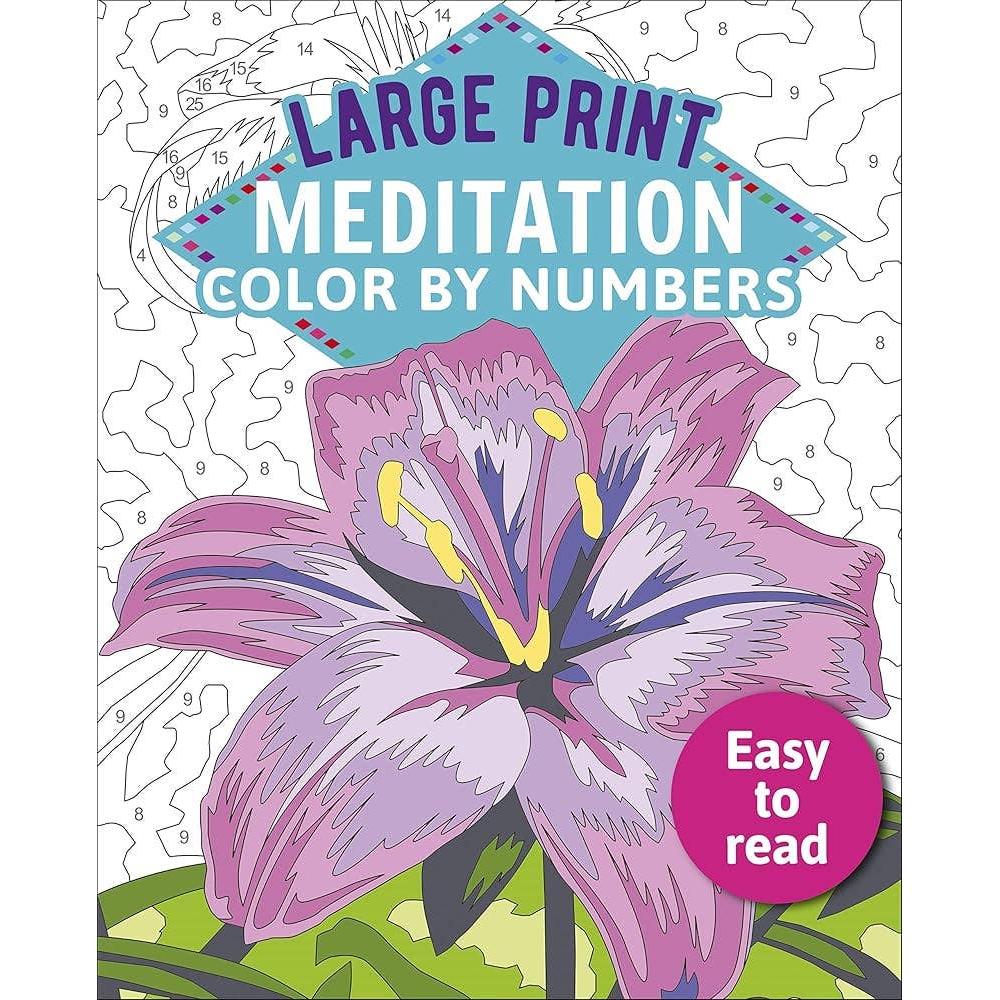 Large Print Meditation Colour By Numbers-Arts & Humanities-Texas Bookman-Yellow Springs Toy Company