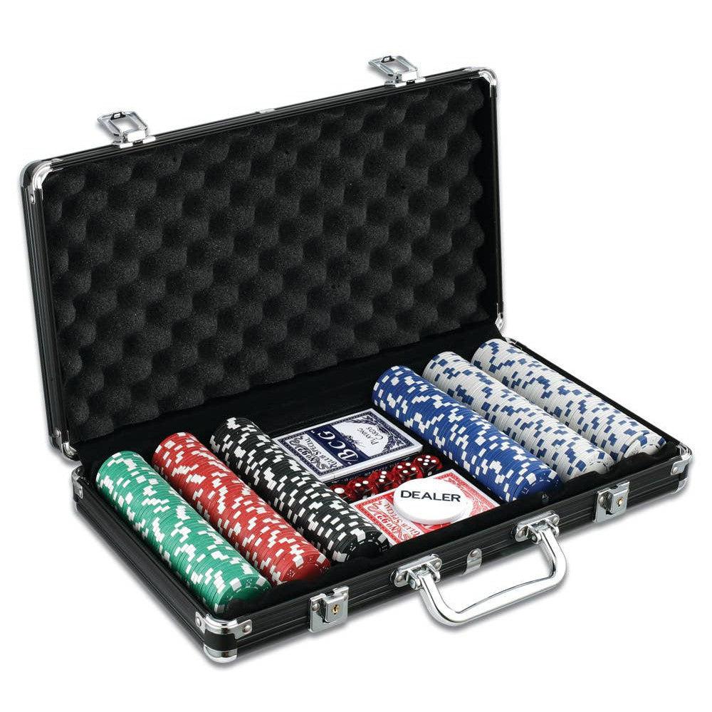 Poker Chip Case Black W/ 300 Chips-Hansen Game Gift &amp; Toy Company-Yellow Springs Toy Company