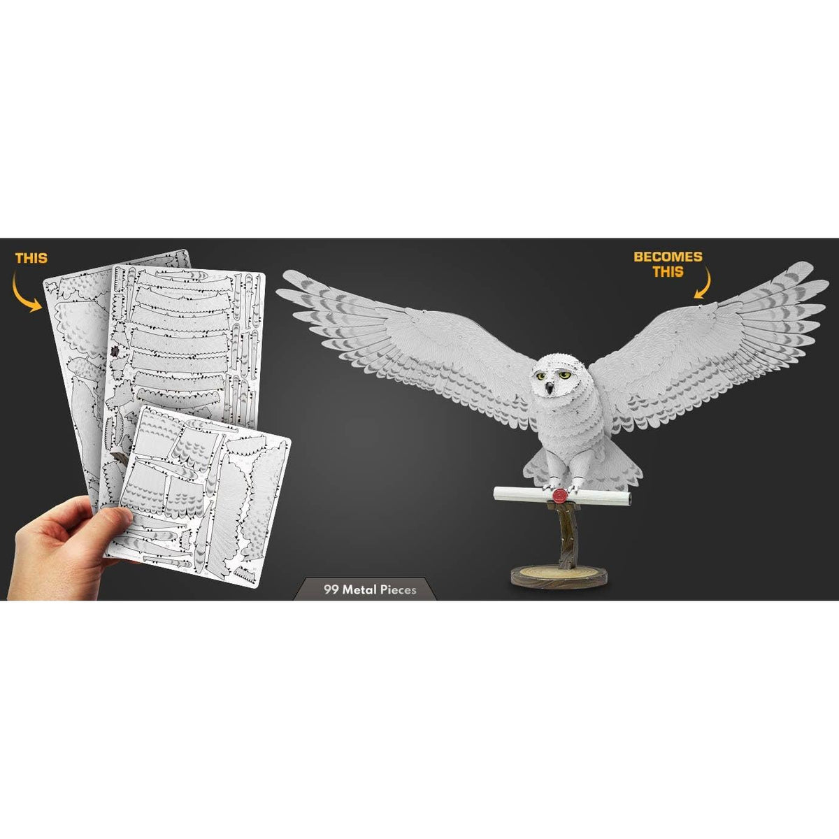 Hedwig Premium Series Harry Potter Metal Earth 3D model kit-Metal Earth-Yellow Springs Toy Company