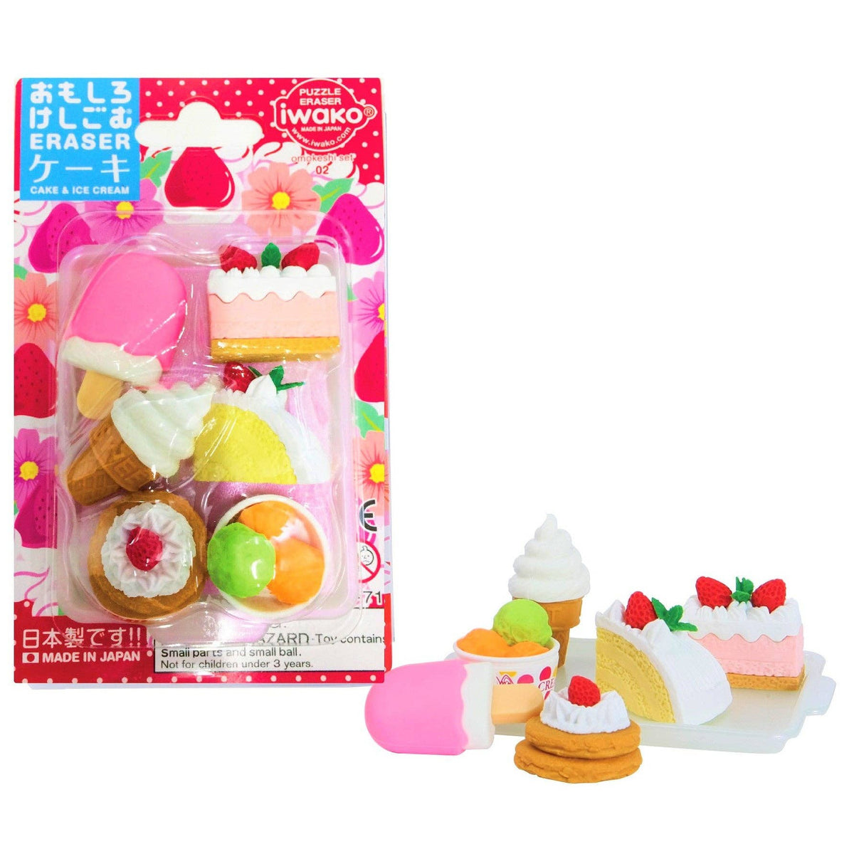 Iwako Cake Eraser Card-BCmini-Yellow Springs Toy Company