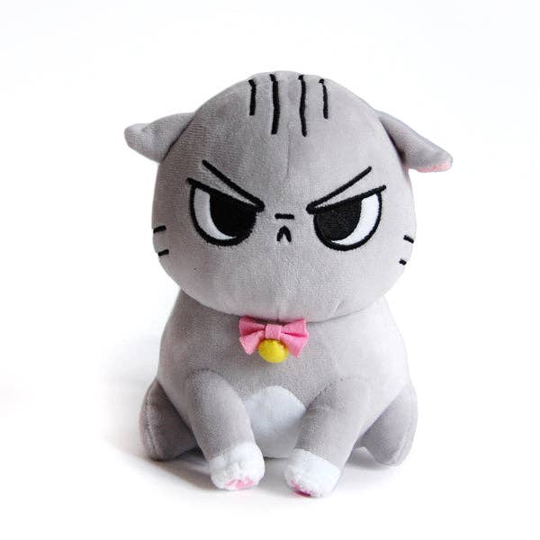 Angry Cat Plush- Gray Tabby Version-Floral Frolic-Yellow Springs Toy Company