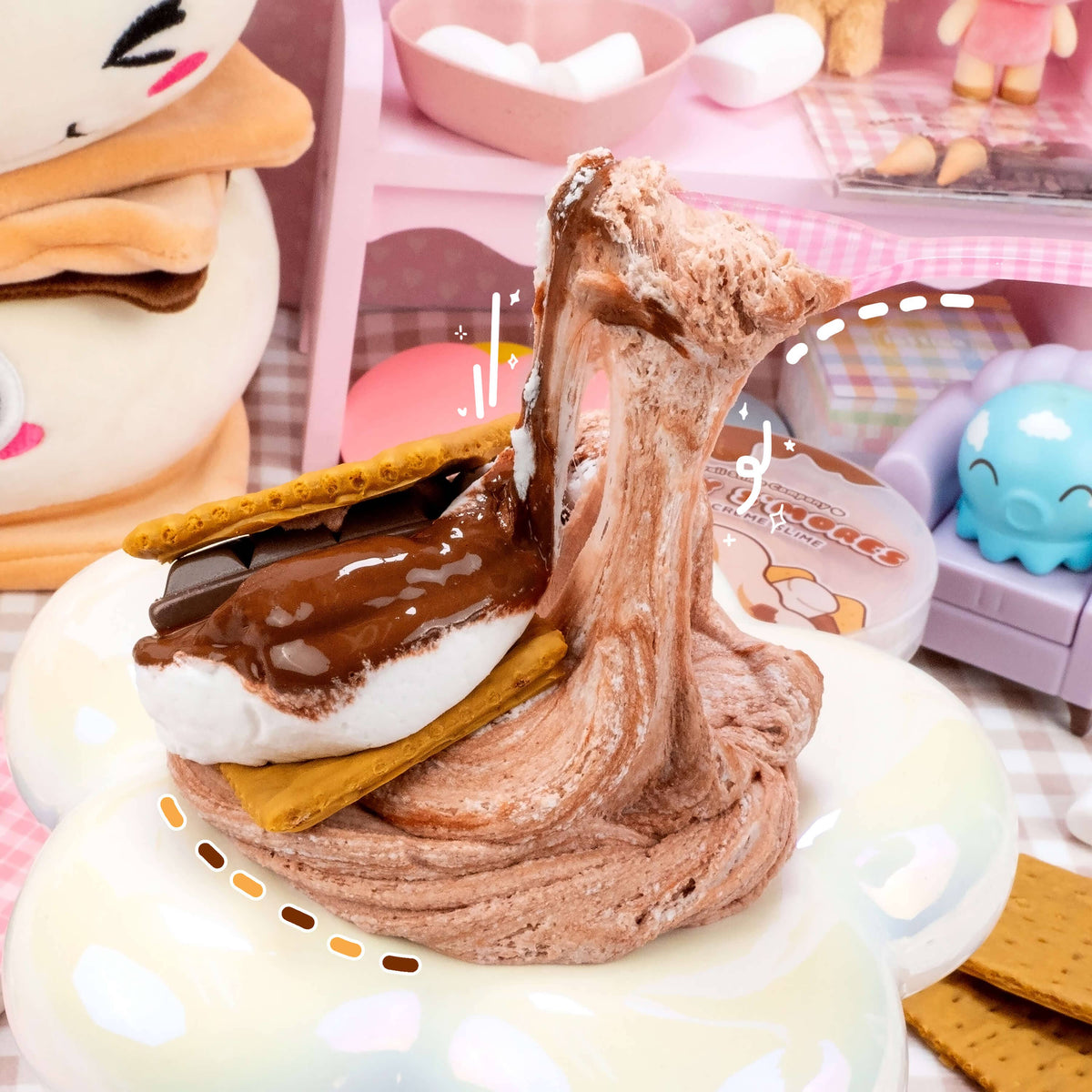 Gooey S&#39;mores Cloud Creme Slime (4pcs/case)-Kawaii Slime Company-Yellow Springs Toy Company