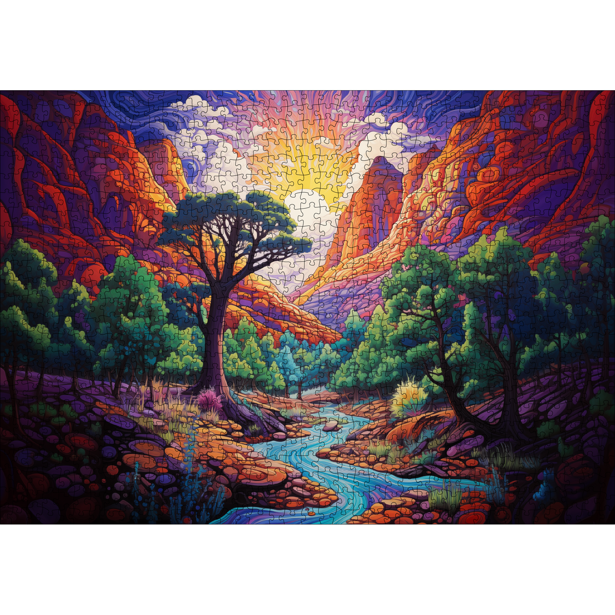 Zion Zen Classic Jigsaw Puzzle 1000PC-Trippy Puzzle Co-Yellow Springs Toy Company