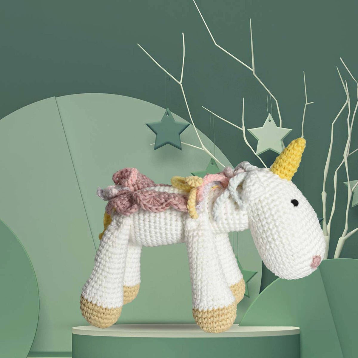 Handmade Crochet Doll: Unicorn-Hands Craft-Yellow Springs Toy Company