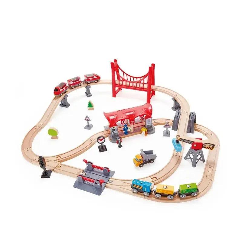 Wooden Busy City Rail Set-Vehicles & Transportation-Hape-Yellow Springs Toy Company
