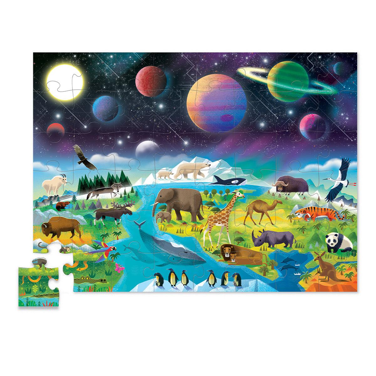 Puzzle - Above and Below - Earth + Space - 48 piece - Floor Puzzle-Puzzles-Crocodile Creek-Yellow Springs Toy Company
