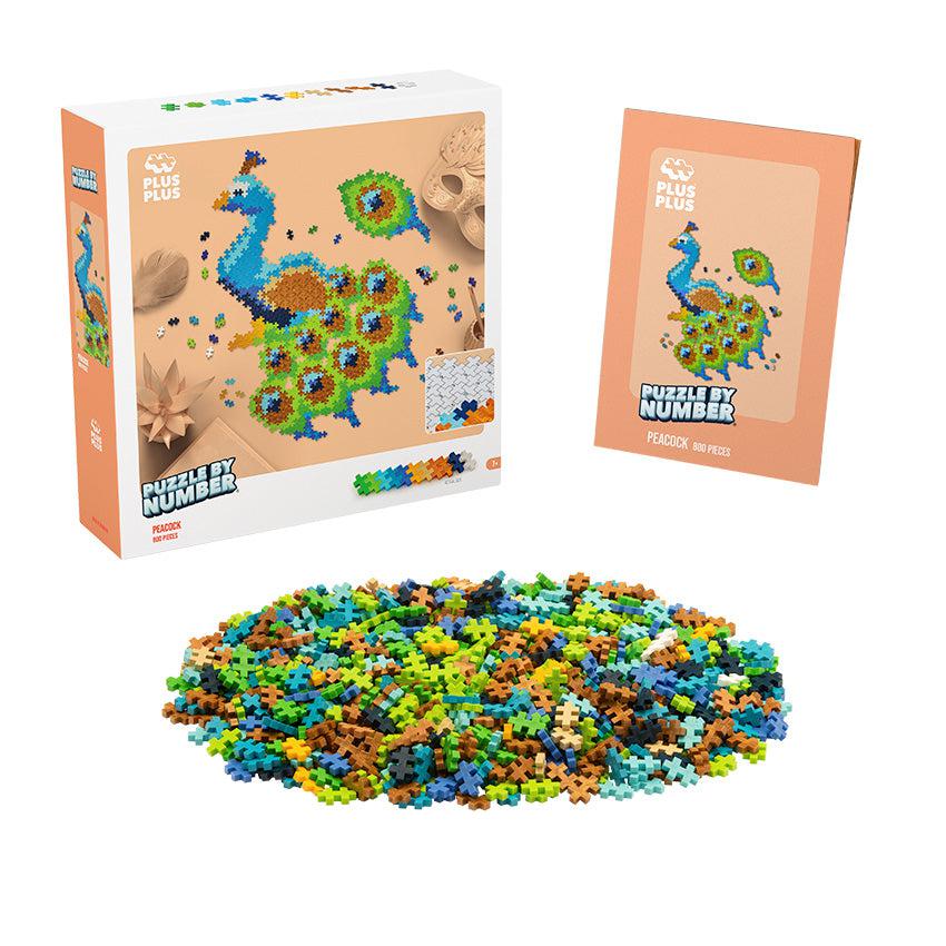 Puzzle-By-Number - 800 pc - Peacock-Building &amp; Construction-Plus-Plus-Yellow Springs Toy Company