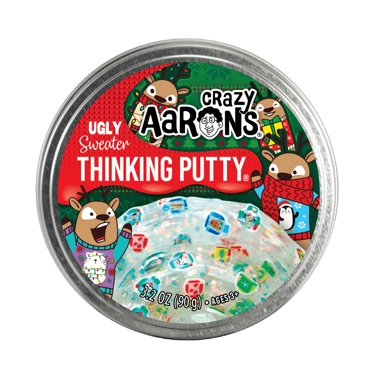 Crazy Aaron&#39;s Putty - Hide Inside Collection - Ugly Sweater - 4-inch Tin-Novelty-Crazy Aarons Putty-Yellow Springs Toy Company