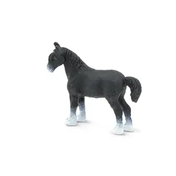 Tiny realistic black horse with white legs
