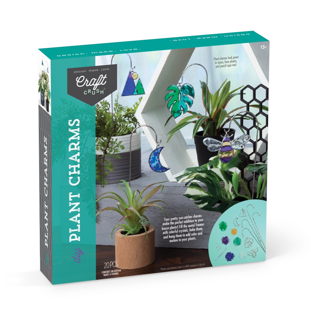 DIY Plant charms package with a photograph of plants with the charms