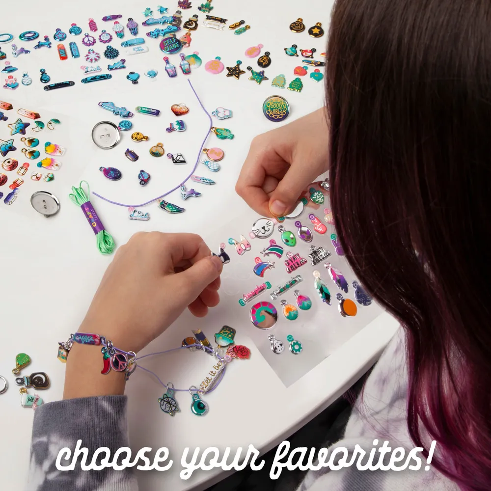 choose your favorites - with a girl selecting a charm