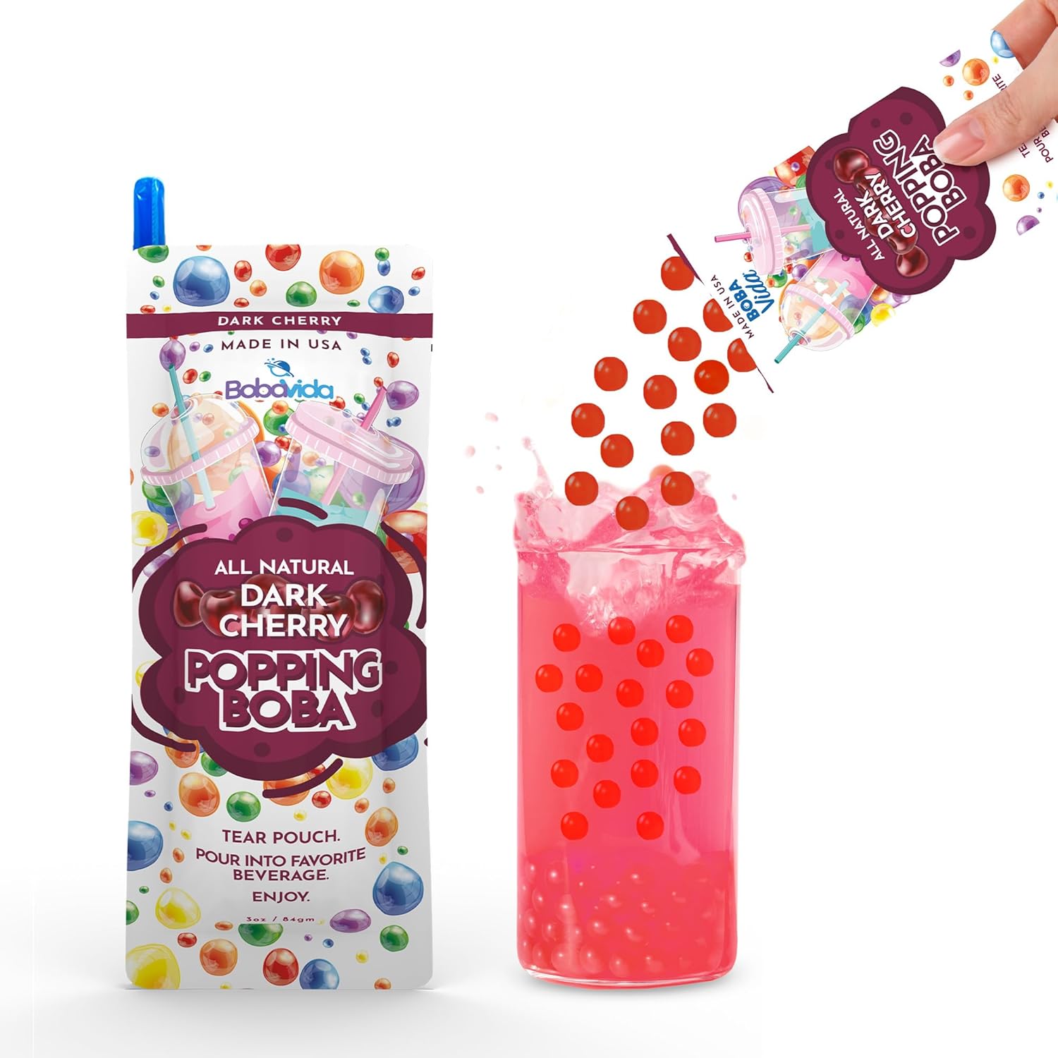 BobaVida Popping Boba Dark Cherry - Single Serving-Candy & Treats-Cow Crack Wholesale-Yellow Springs Toy Company