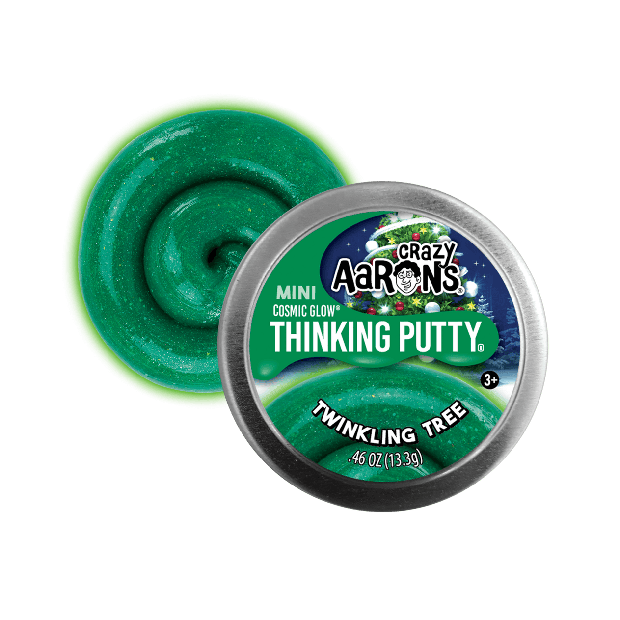 Crazy Aaron's Putty - Twinkling Tree - 2 Inch Tin-Novelty-Crazy Aarons Putty-Yellow Springs Toy Company