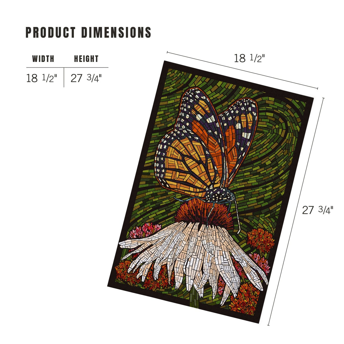 Monarch Butterfly, Paper Mosaic Jigsaw - 1000 pieces-Puzzles-Lantern Press-Yellow Springs Toy Company