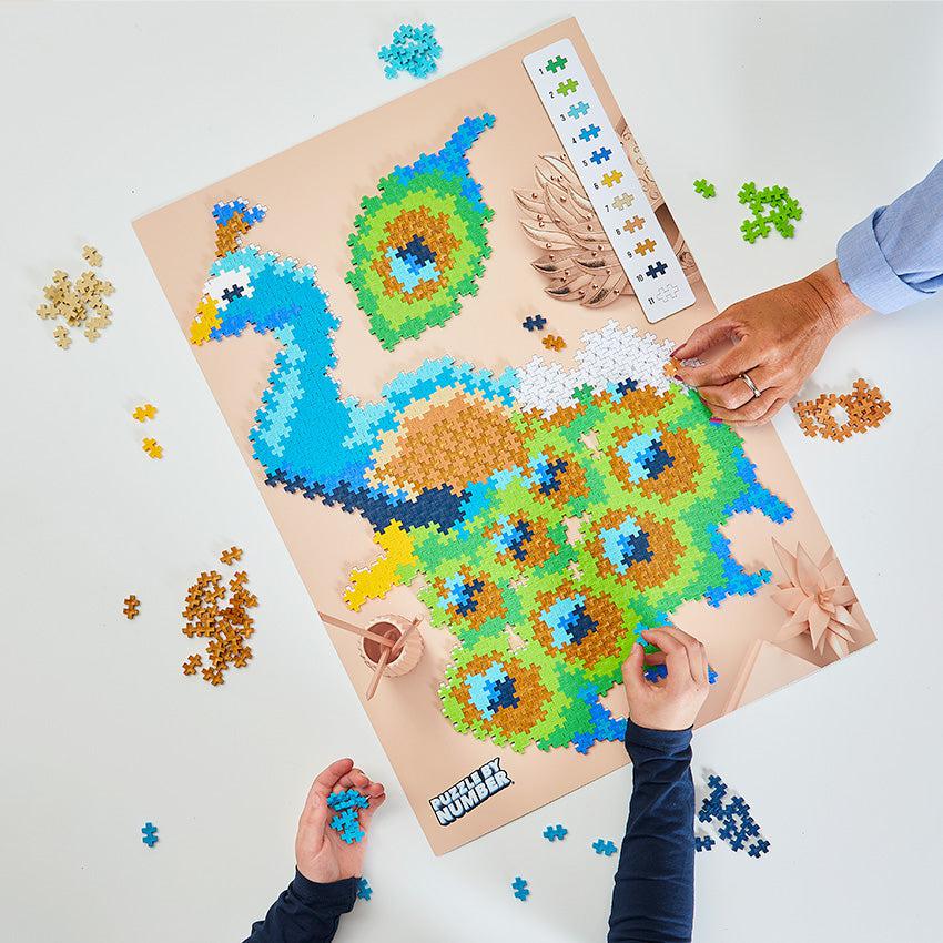 Puzzle-By-Number - 800 pc - Peacock-Building & Construction-Plus-Plus-Yellow Springs Toy Company