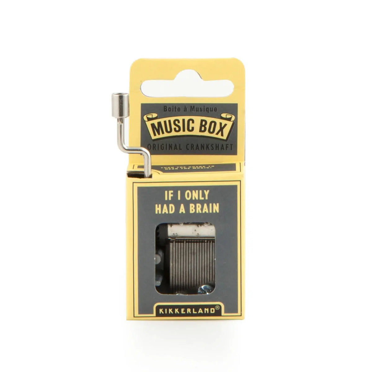Front view of the &quot;If I Only Had a Brain&quot; music box in the packaging.
