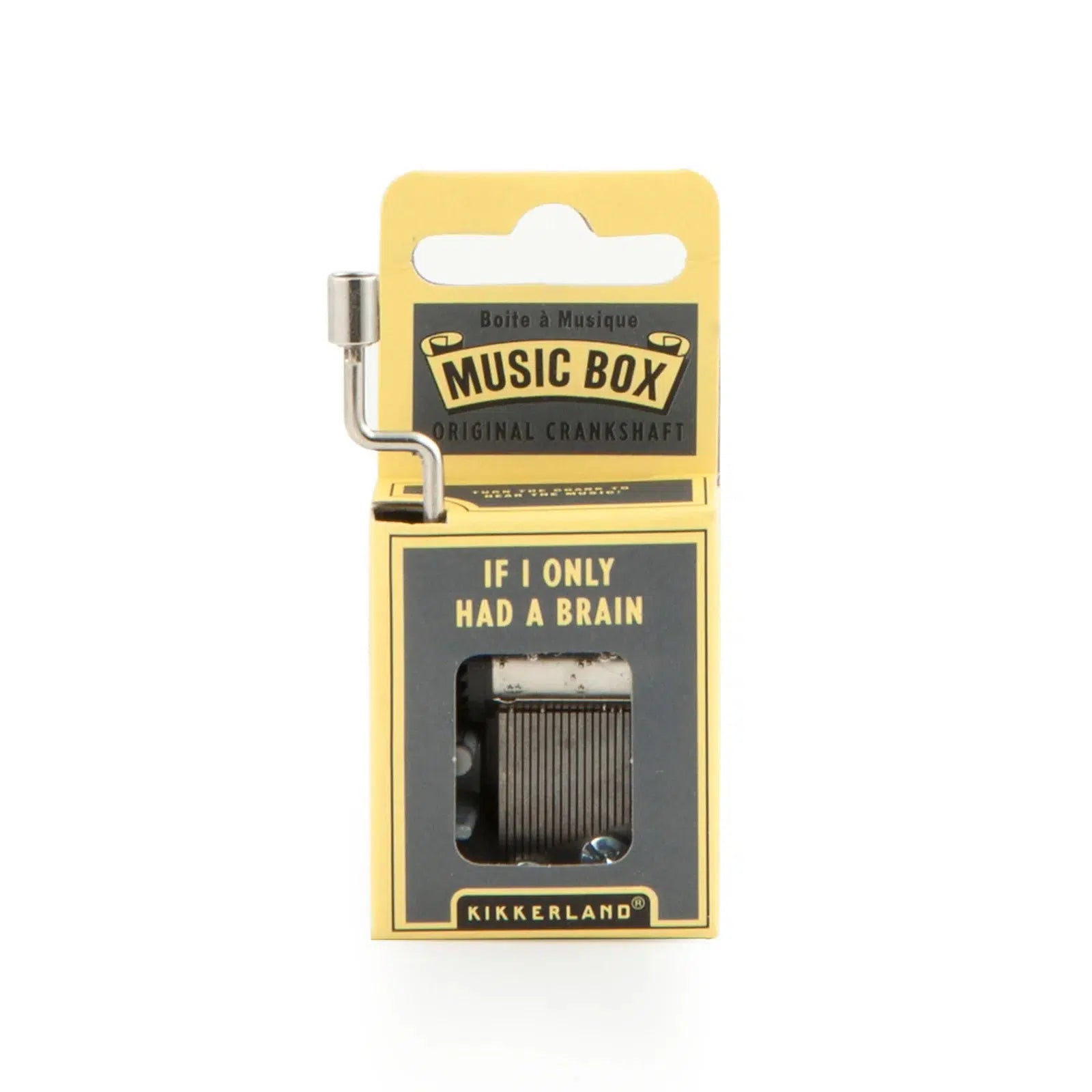 Front view of the "If I Only Had a Brain" music box in the packaging.