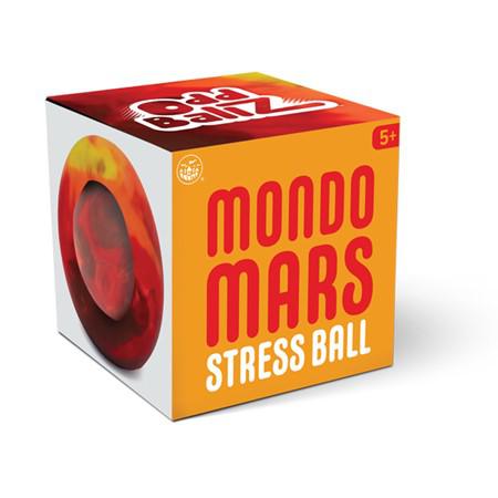 Front view of the Mars stress ball in the packaging.