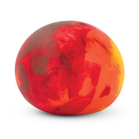 Front view of thr Mars stress ball against a white background.