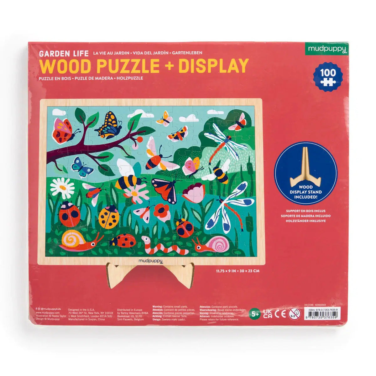 Back view of the packaging on the garden life puzzle.