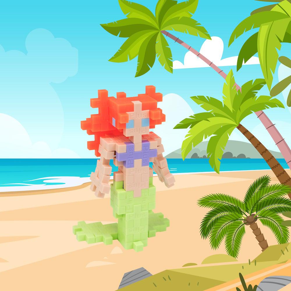 Mermaid plus plus with tropical background