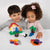 Two children playing with the big plus plus set