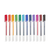 Front view of color luxe gel pens lined up with caps on